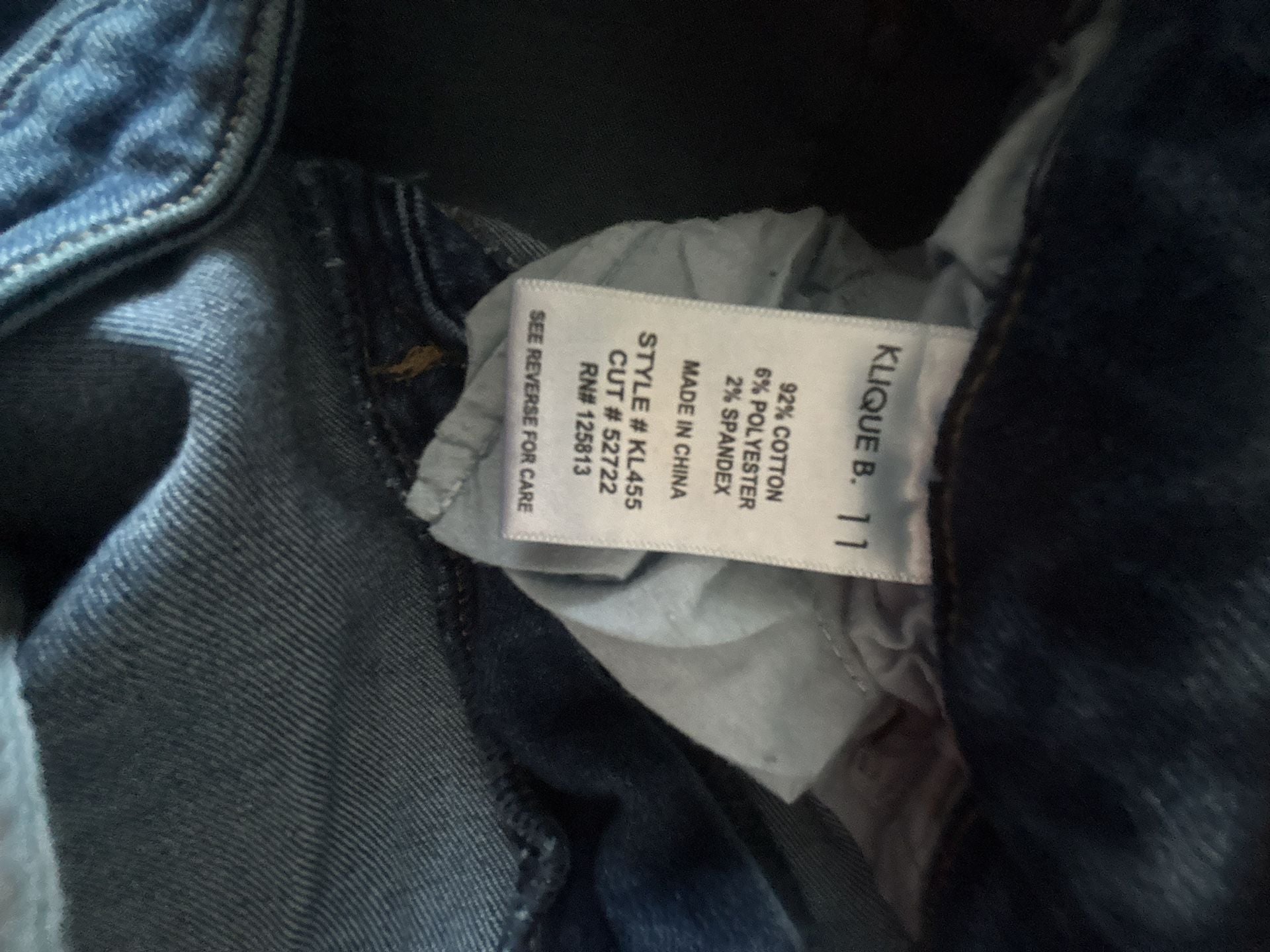 Klique B. Skinny Denim Jeans Style # KL455 Women's Size 11 5