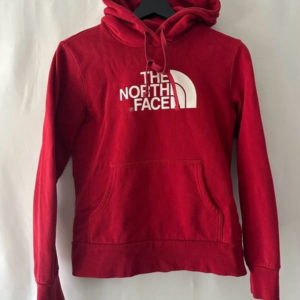 The North Face Women's Red Pullover Logo Hoodie Sweatshirt Size Small