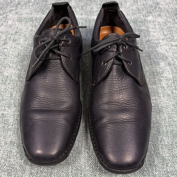 Cole Haan Nike Air Black Pebbled Leather Lace-Up Oxford Shoes Size 10