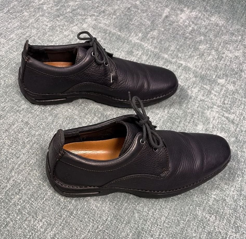 Cole Haan Nike Air Black Pebbled Leather Lace-Up Oxford Shoes Size 10 5