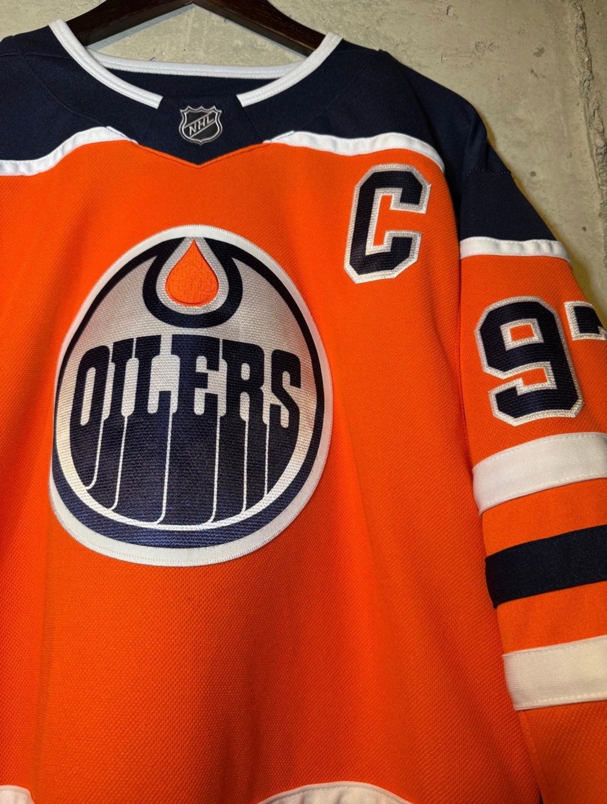 NHL Edmonton Oilers Connor McDavid #97 Orange Home Replica Hockey Jersey Size L/XL 3