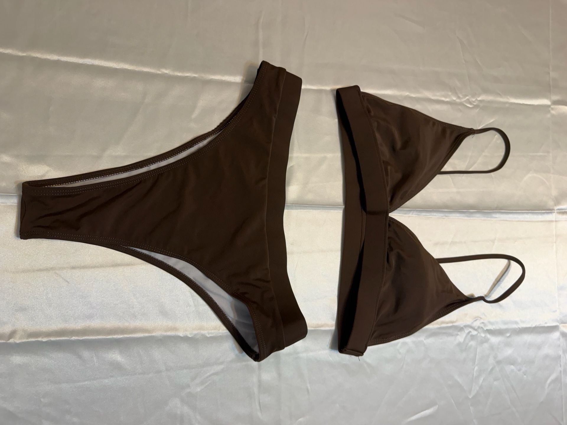 Unbranded Brown Triangle Bikini Set Bathing Suit Swimwear. Medium 1