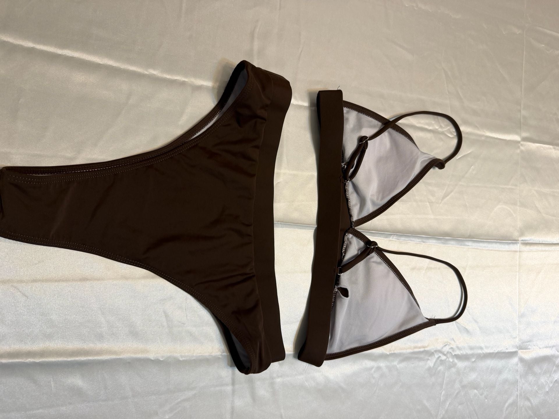 Unbranded Brown Triangle Bikini Set Bathing Suit Swimwear. Medium 2