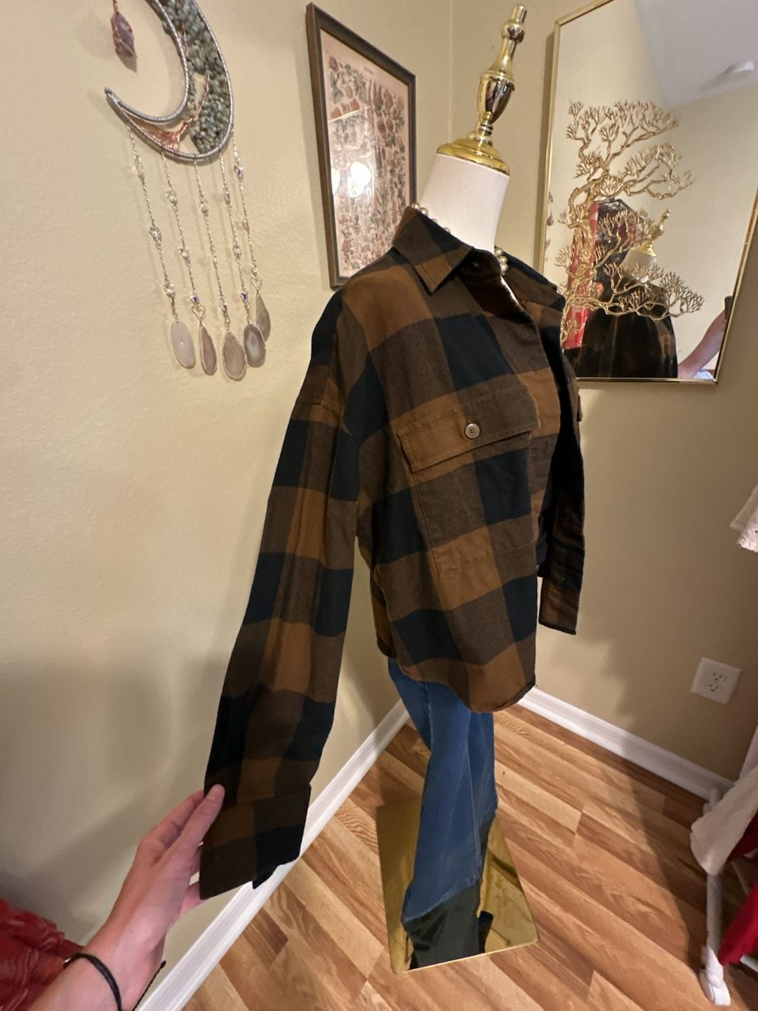 Banana Republic Brown and Black Buffalo Plaid Flannel Shirt Medium 5