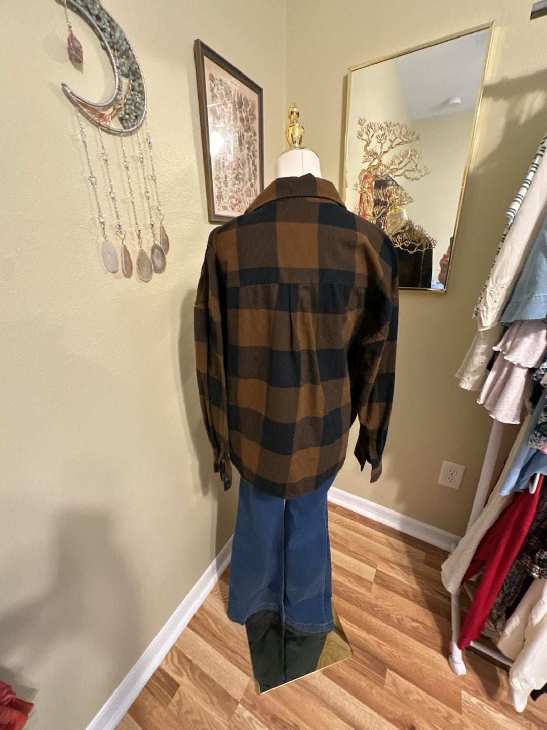 Banana Republic Brown and Black Buffalo Plaid Flannel Shirt Medium 6