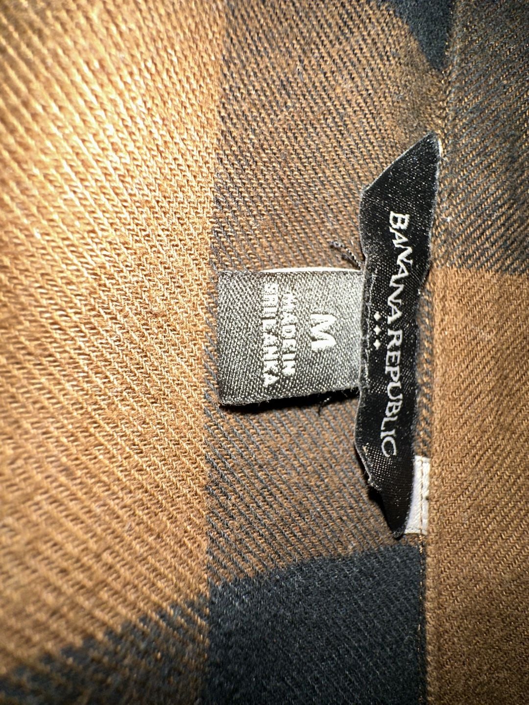 Banana Republic Brown and Black Buffalo Plaid Flannel Shirt Medium 8
