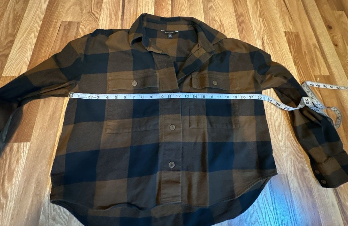 Banana Republic Brown and Black Buffalo Plaid Flannel Shirt Medium 10