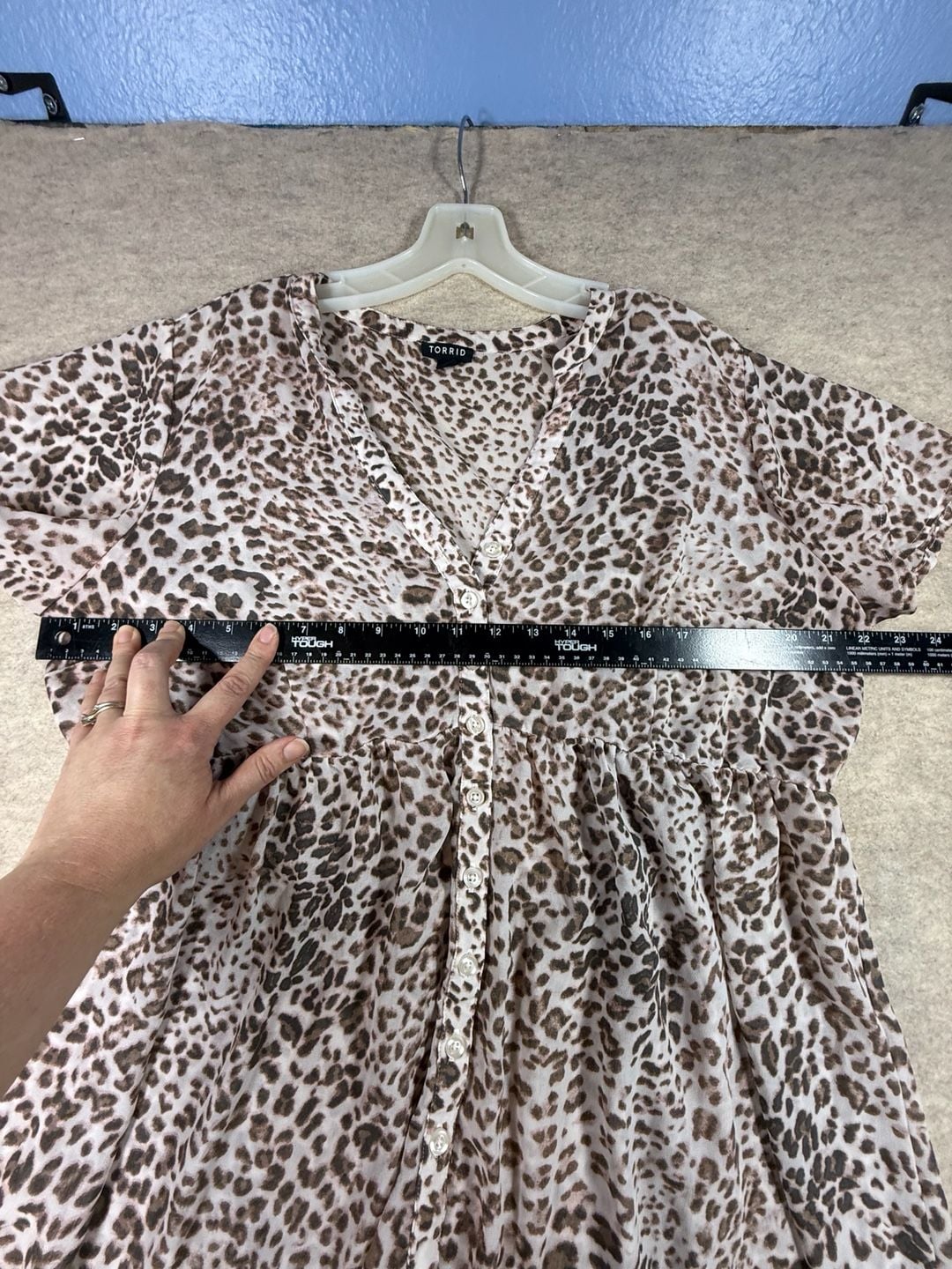 Torrid Lexie Babydoll Chiffon Tunic Top in Leopard Print 5