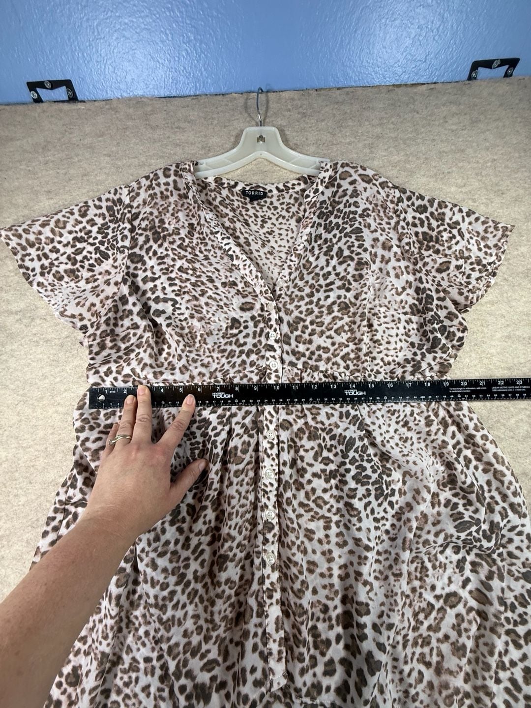 Torrid Lexie Babydoll Chiffon Tunic Top in Leopard Print 8