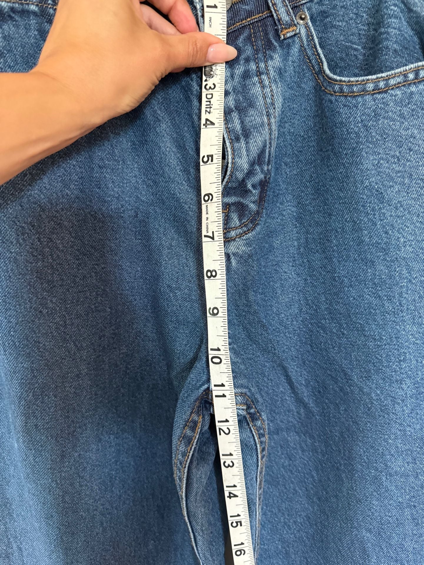 Nasty Gal High Rise Wide Leg Cuffed Hem Blue Jeans Size US 2 9