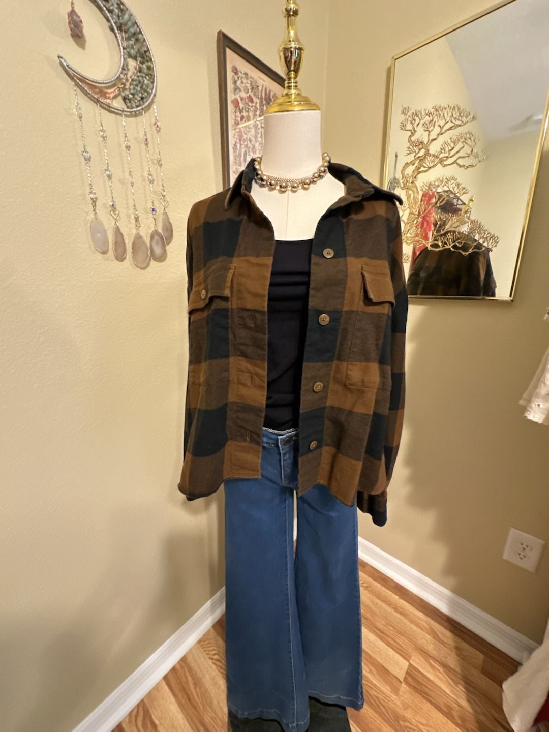 Banana Republic Brown and Black Buffalo Plaid Flannel Shirt Medium 3