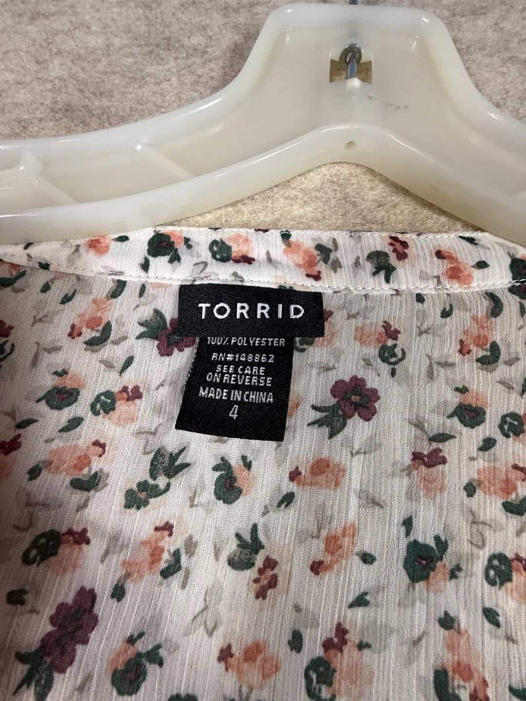 Torrid Women's Floral Print Chiffon High-Low Midi Dress 4