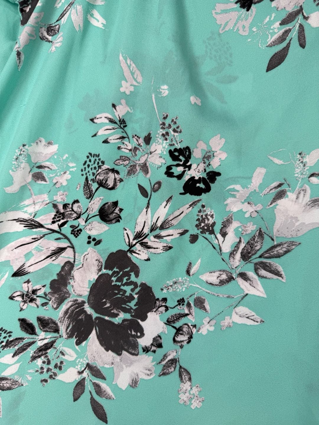 Torrid Women's Aqua Blue Floral Print Sheer Short Sleeve Blouse Size 2 2X 9