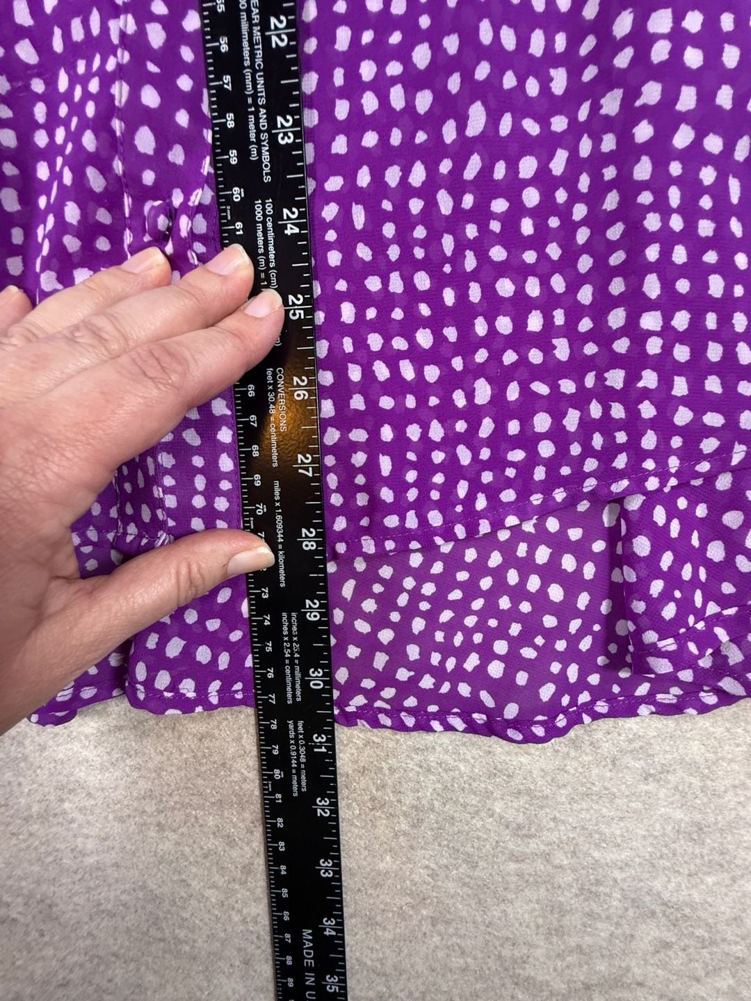 Torrid 0 purple Polka Dot Plus Size Blouses for Women XL 10