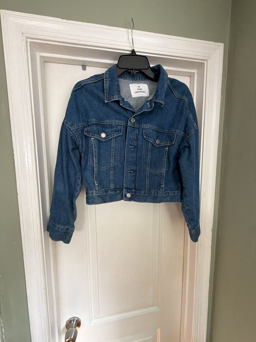 H&M &DENIM Women's Blue Cropped jacket S 5