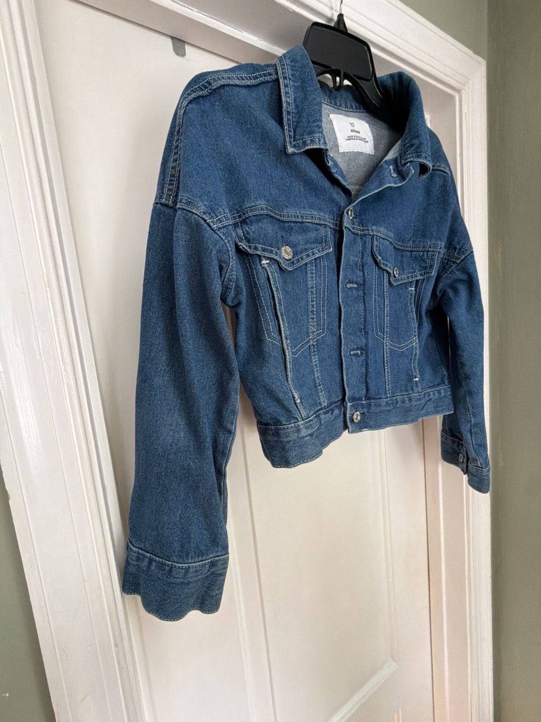 H&M &DENIM Women's Blue Cropped jacket S 7