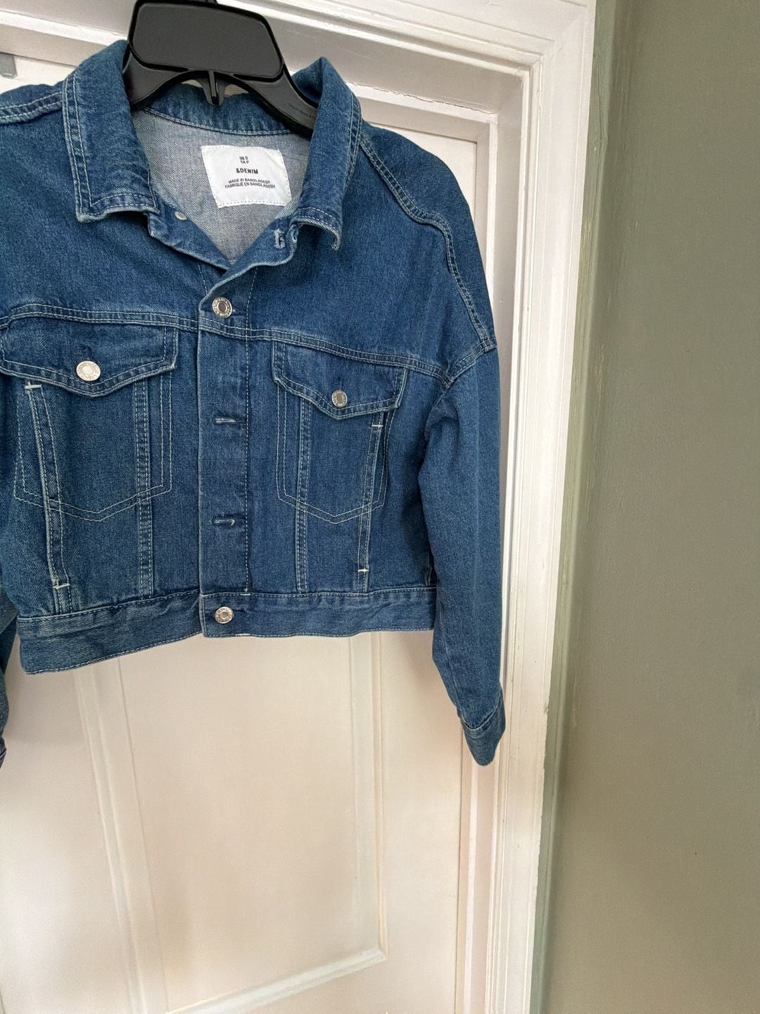 H&M &DENIM Women's Blue Cropped jacket S 8