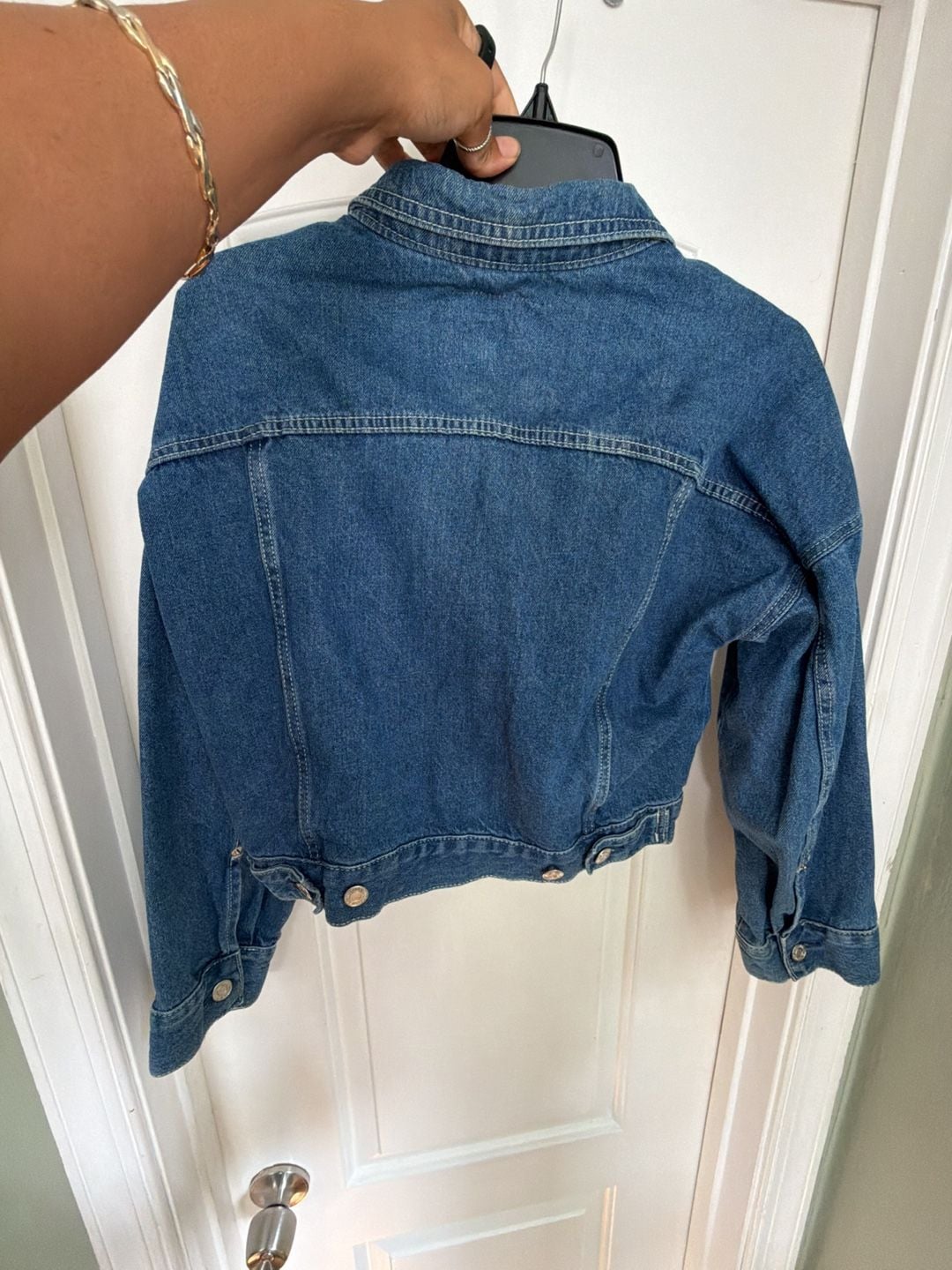 H&M &DENIM Women's Blue Cropped jacket S 13