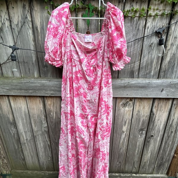 Selkie Pink Toile Hamptons Wide Leg Jumpsuit
