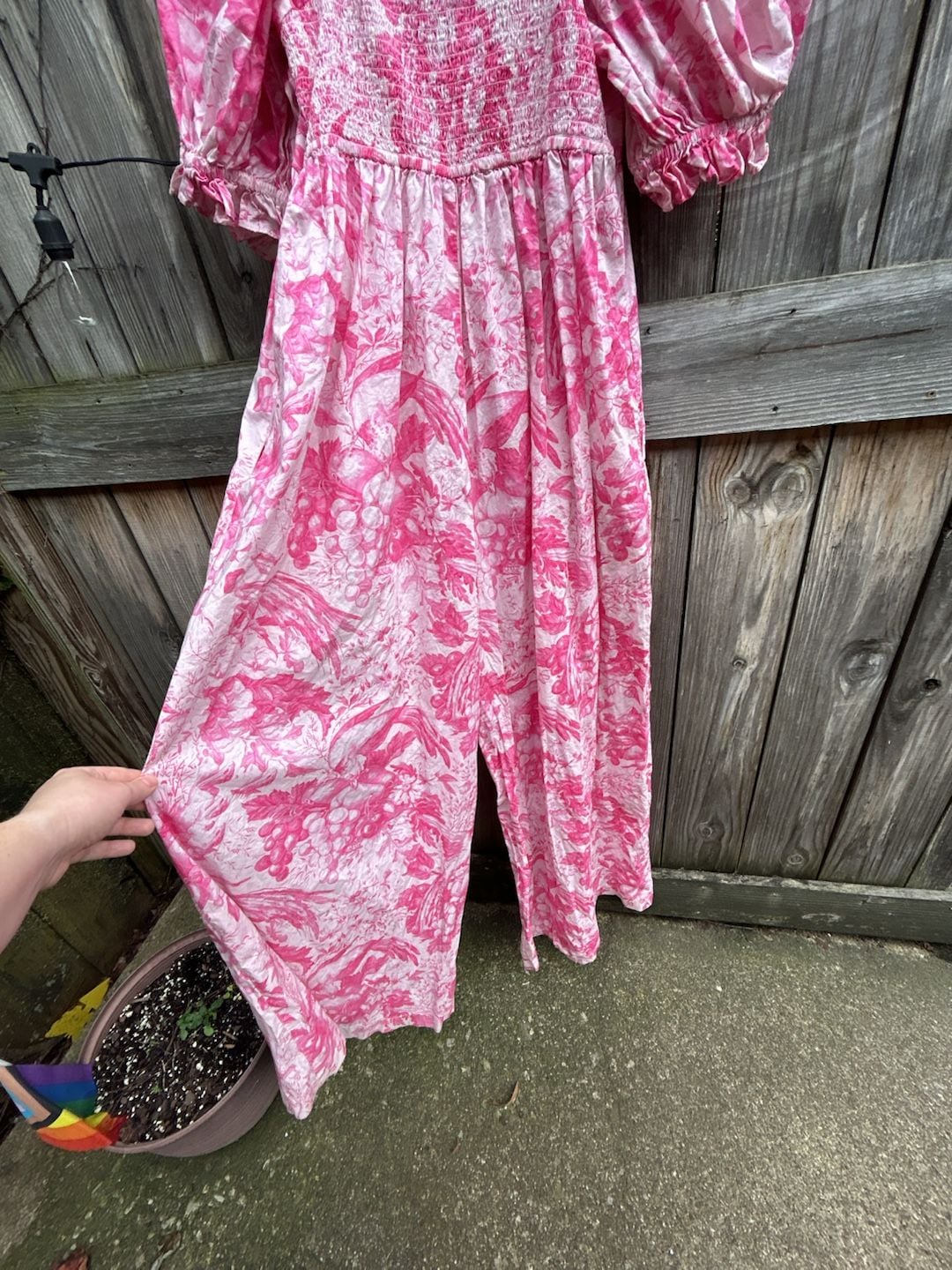 Selkie Pink Toile Hamptons Wide Leg Jumpsuit 6