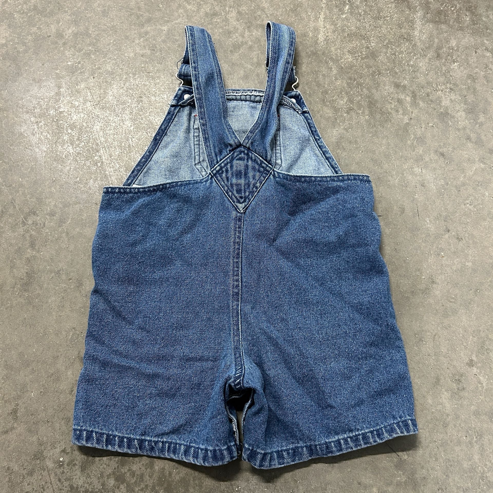 Vintage Big Trucking Co Denim Overall Shorts Dump Truck Embroidered Y2K 3