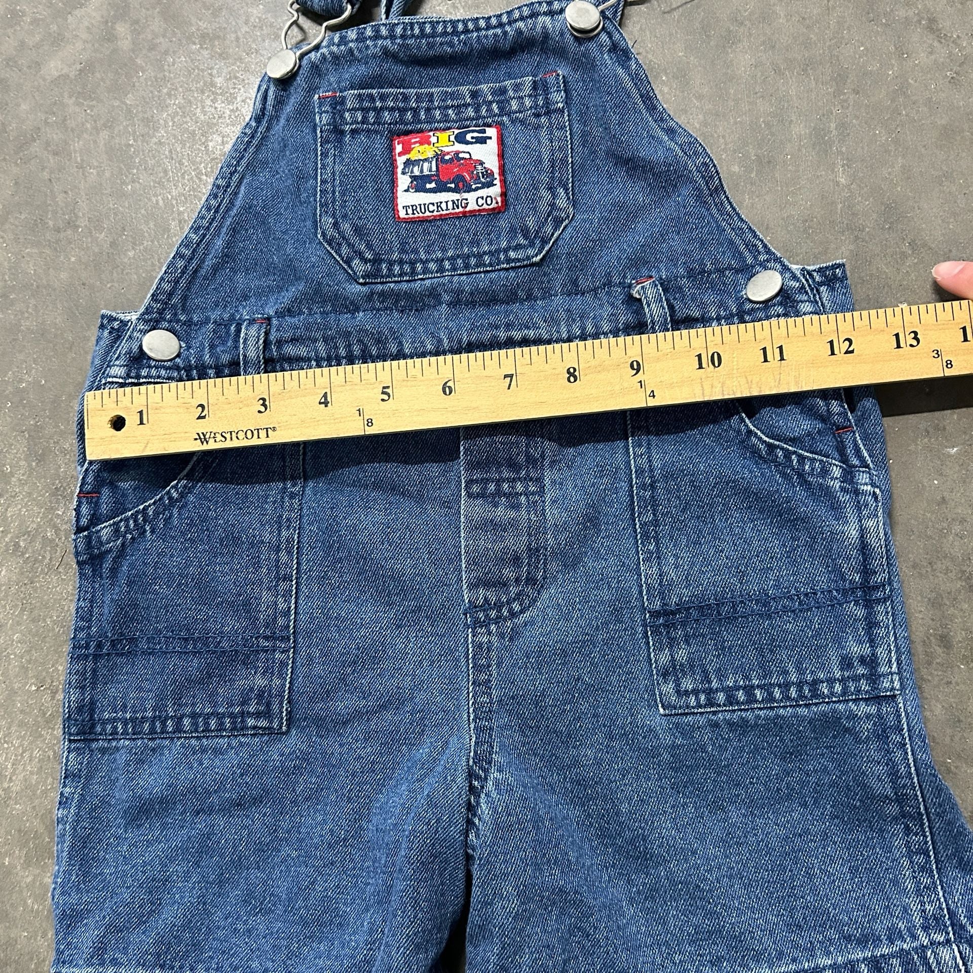 Vintage Big Trucking Co Denim Overall Shorts Dump Truck Embroidered Y2K 6