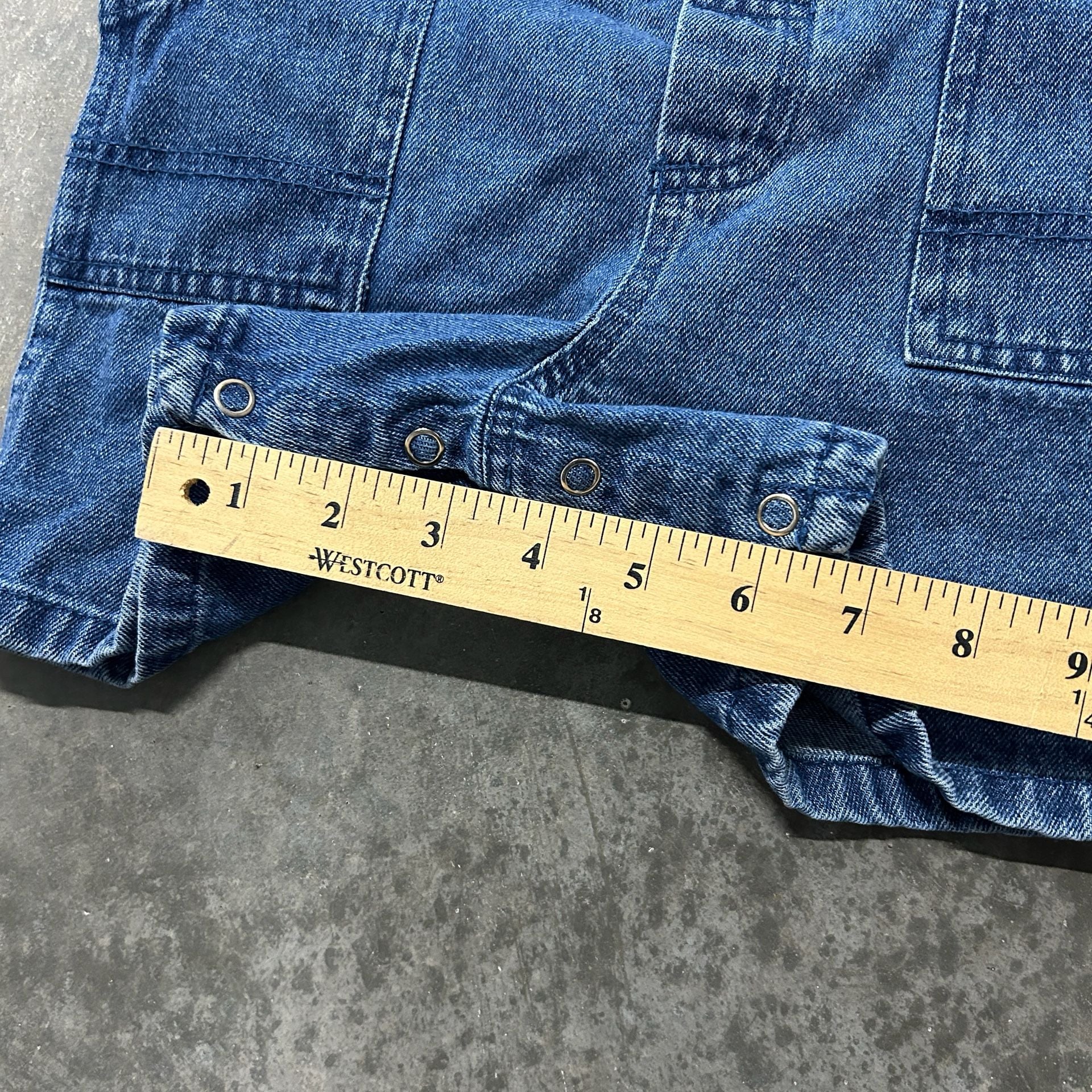 Vintage Big Trucking Co Denim Overall Shorts Dump Truck Embroidered Y2K 9