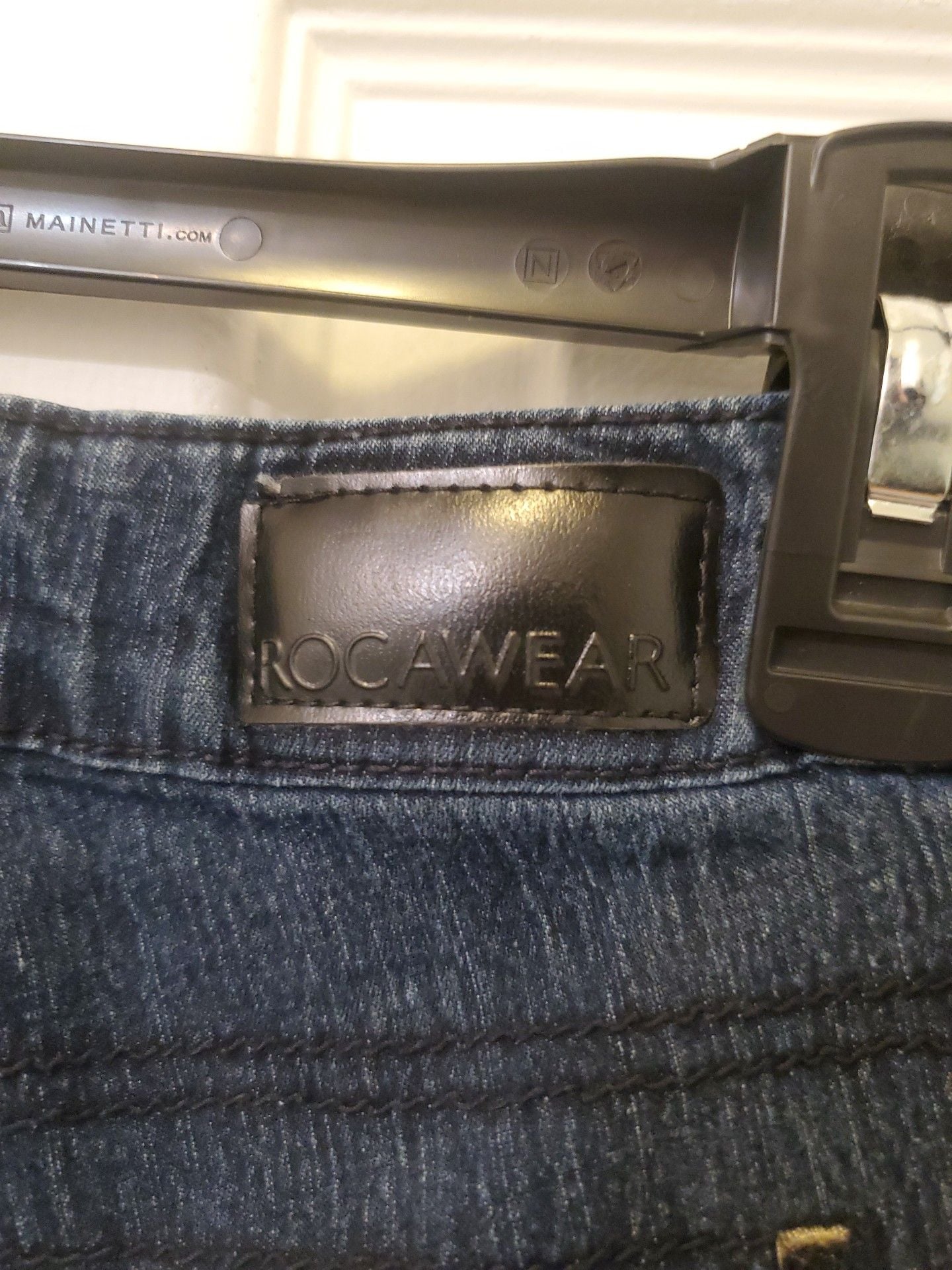 Rocawear Hannah Embroidered Capri Womens 13 Blue Denim Cuffed Y2K Streetwear 9