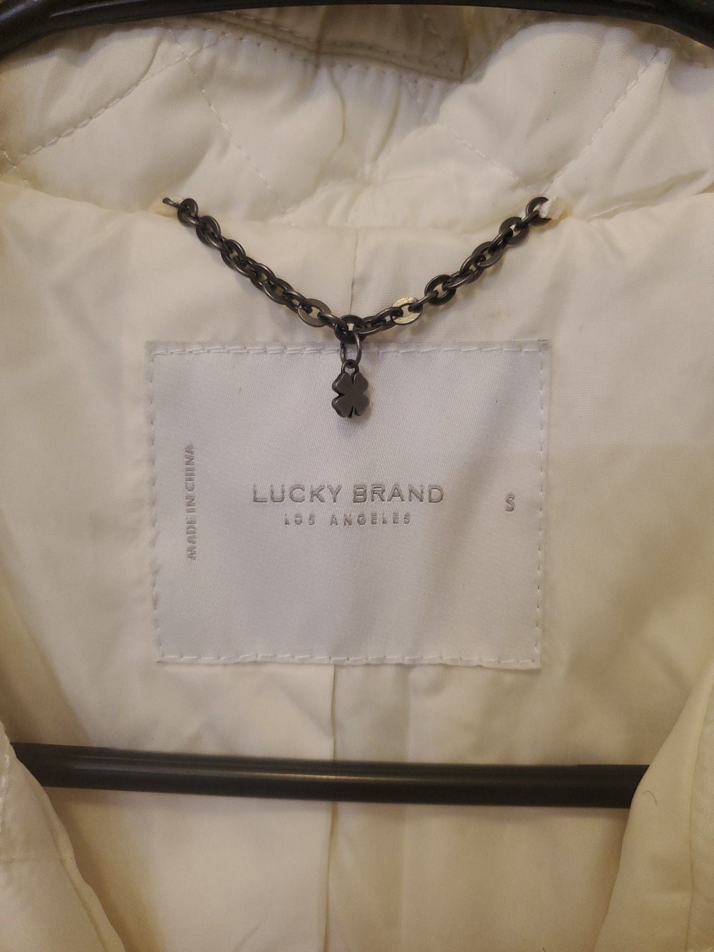 NWT Lucky Brand White Quilted Hooded Shacket Jacket Coat Small $228 3