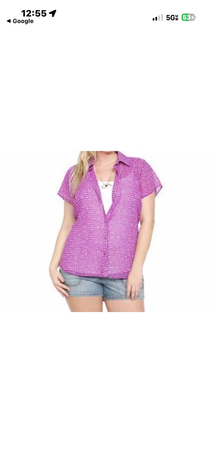 Torrid 0 purple Polka Dot Plus Size Blouses for Women XL 15