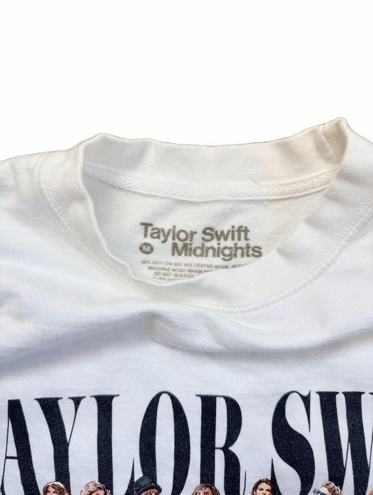 Taylor Swift Eras Tour White Crewneck Sweatshirt Midnights Merch Size M 2