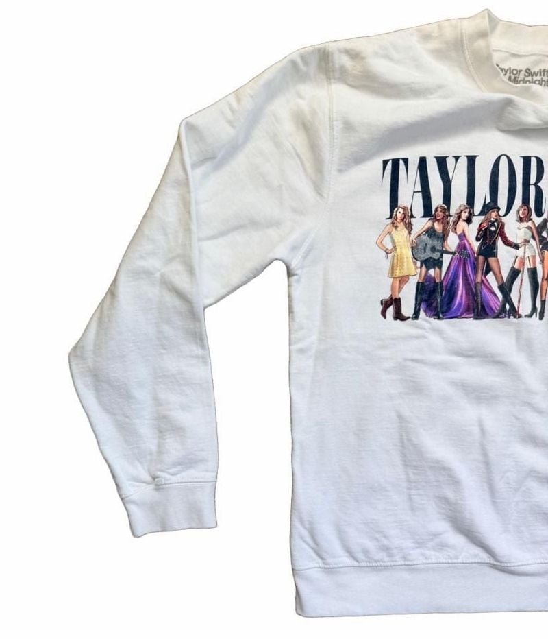 Taylor Swift Eras Tour White Crewneck Sweatshirt Midnights Merch Size M 4