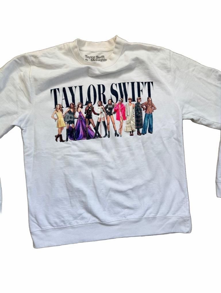 Taylor Swift Eras Tour White Crewneck Sweatshirt Midnights Merch Size M 5