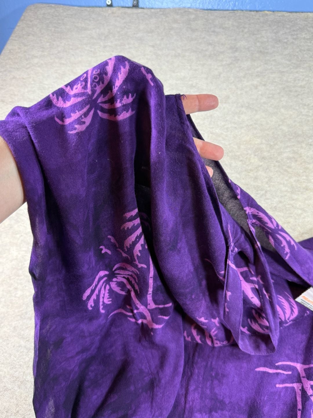 Pineapple Moon Purple Palm Tree Cover-Up with Fringe Hawaiian dress aloha dress 10