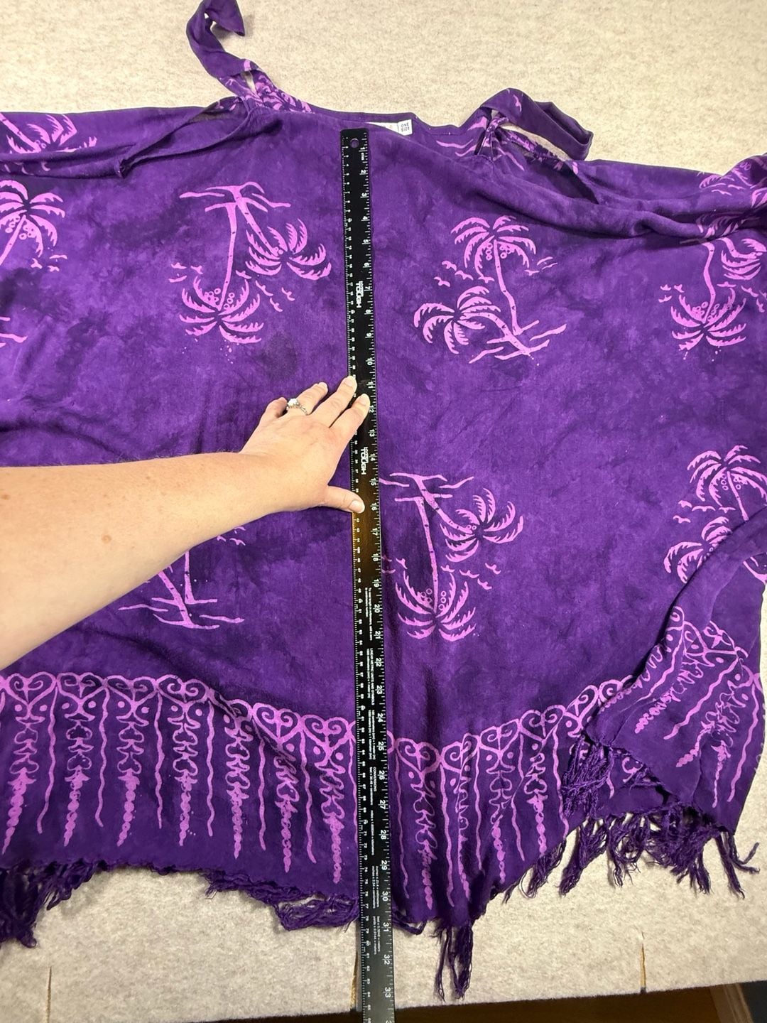 Pineapple Moon Purple Palm Tree Cover-Up with Fringe Hawaiian dress aloha dress 12