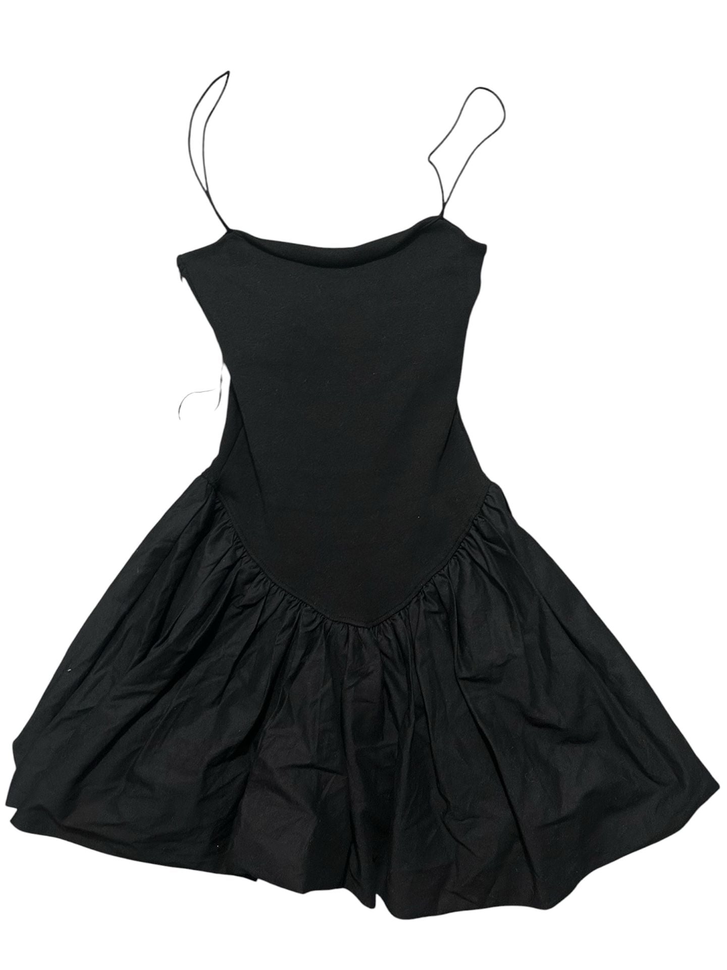 Zara Black Spaghetti Strap Bubble Hem Mini Dress 2