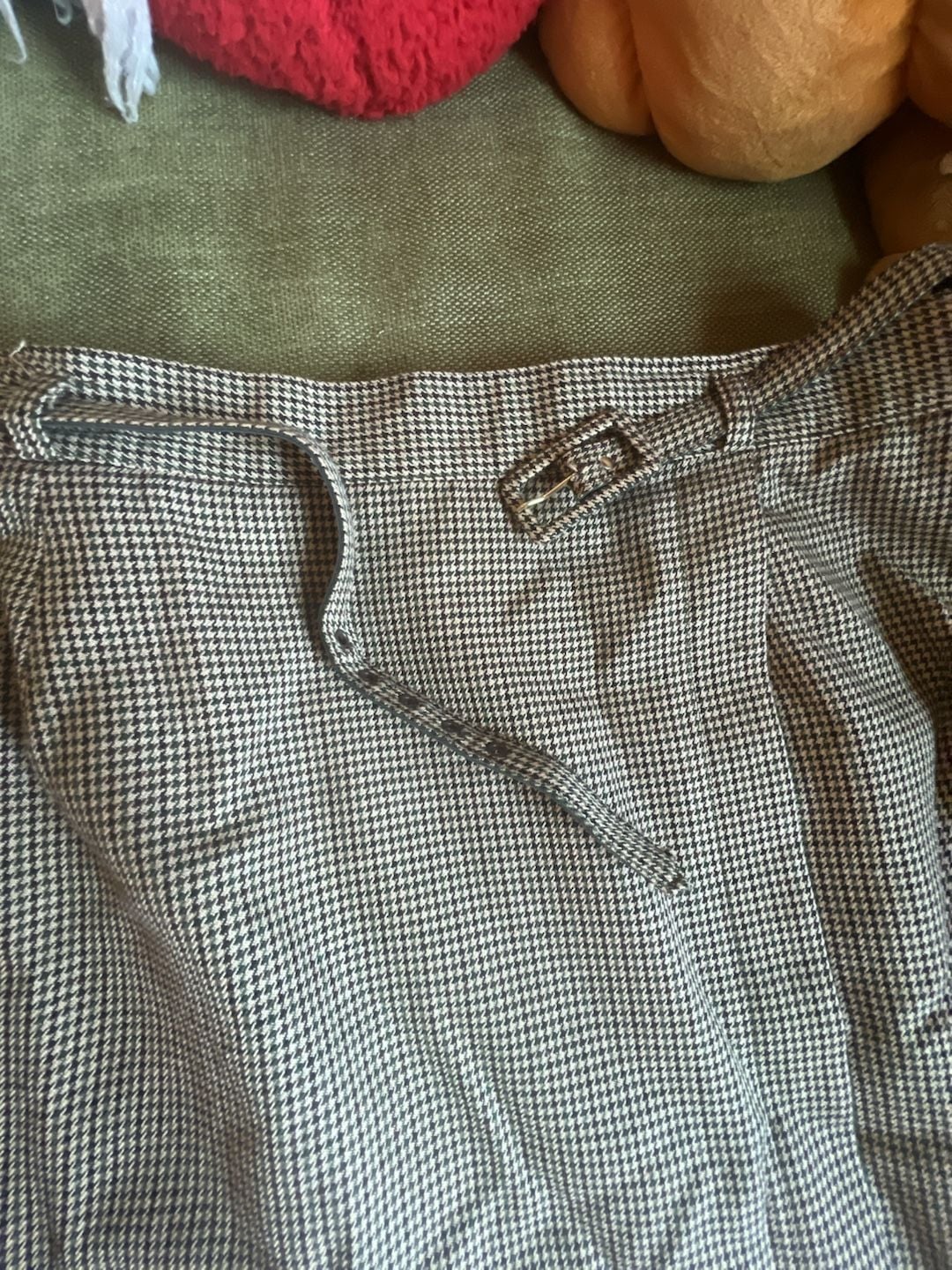 Worthington Houndstooth Plaid Midi Skirt Size 18 with Belt 2