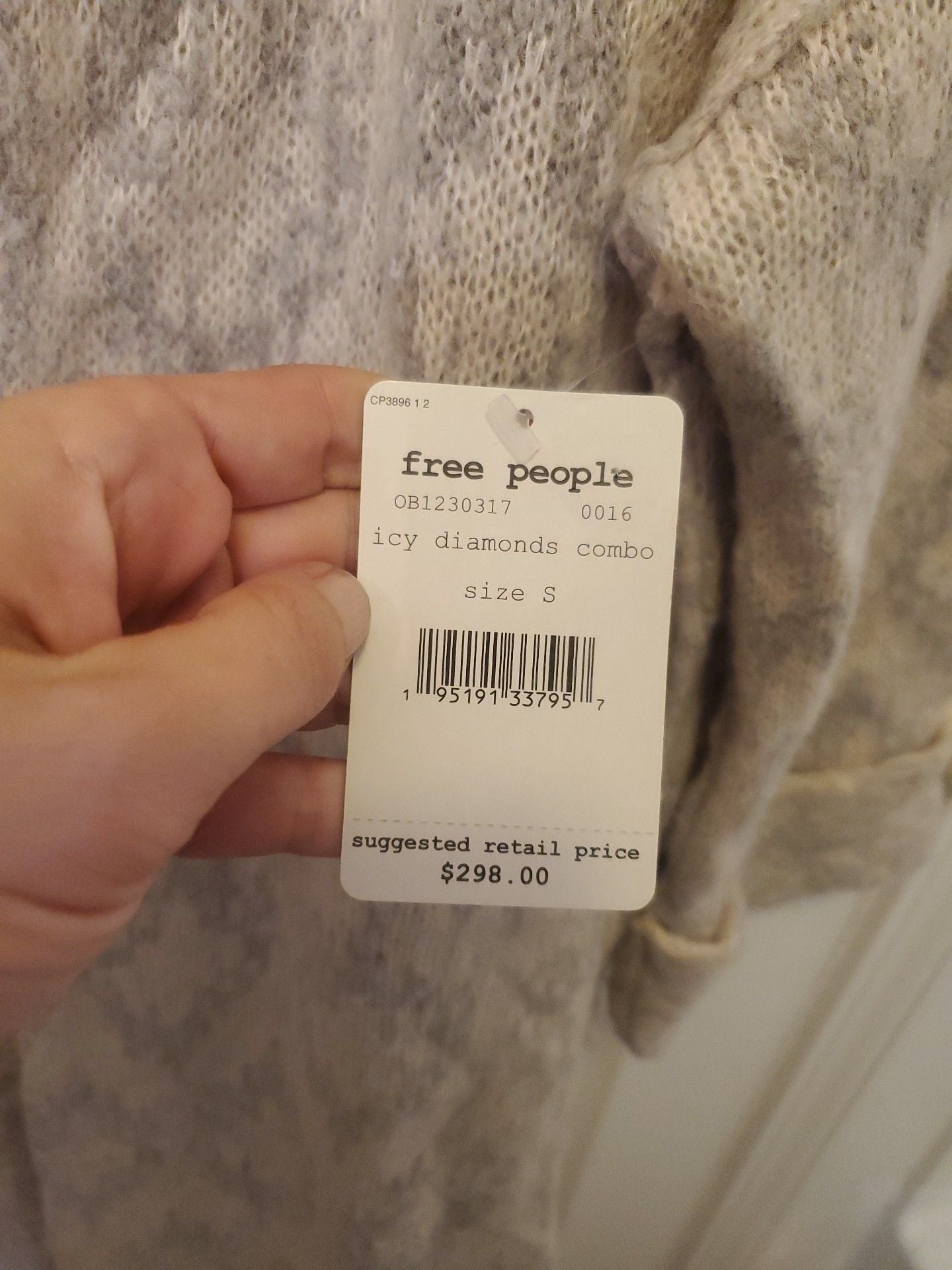 NWT Free People Like A Diamond Maxi Sweater Coat Knit Cardigan Icy Combo S 3