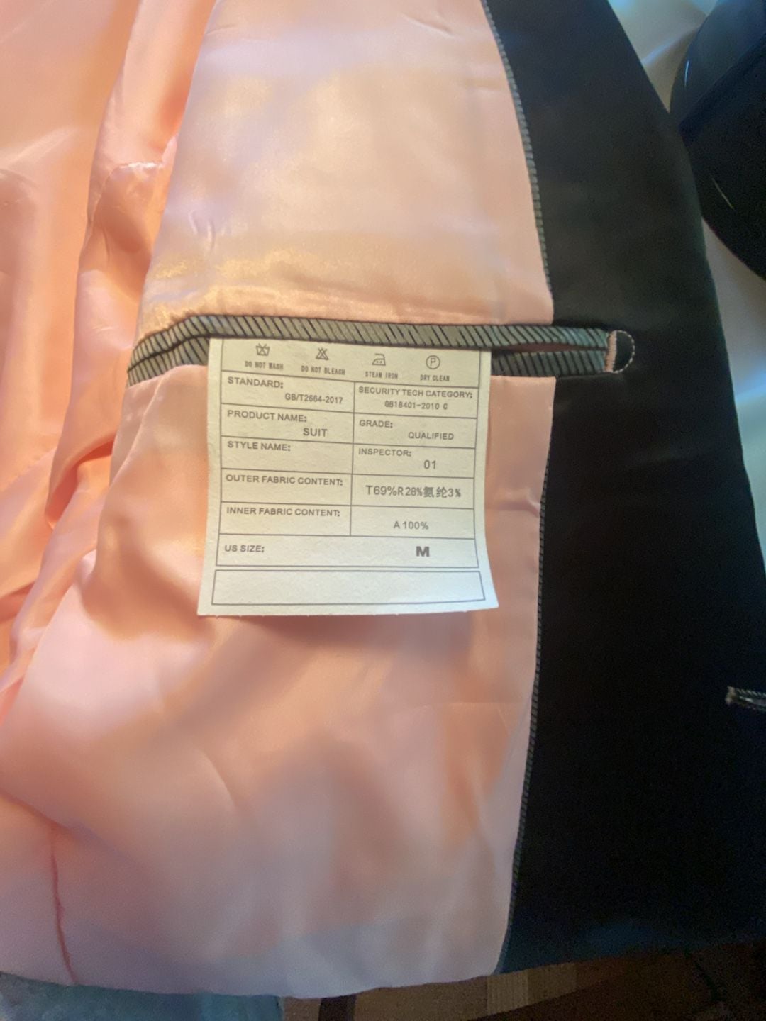 Men's Light Pink 2-Piece Tuxedo Suit with Black Satin Shawl Lapel 6