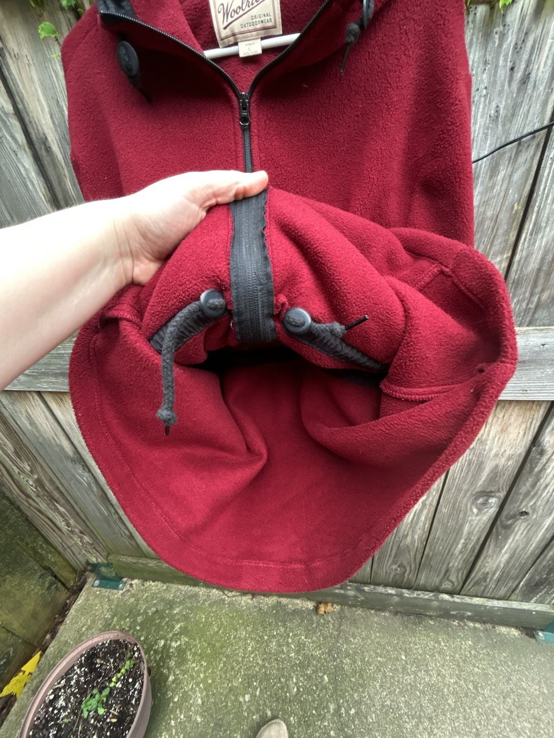 Vintage Woolrich Red Full Zip Fleece Hoodie Jacket Made in USA Women's Size L 5