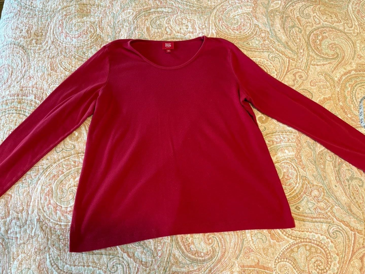 GUC Family PJs Women's Plus Size Thermal PJ Set - Red Top & Plaid Pants, Size XL 2