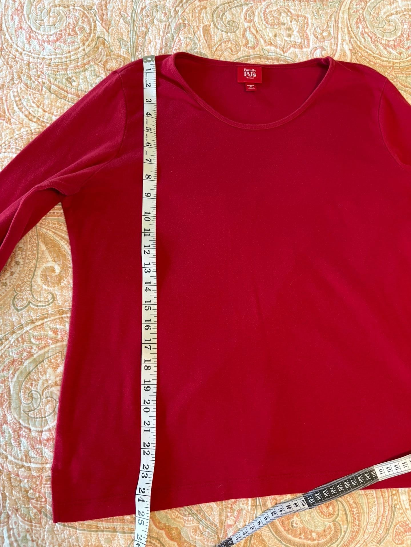 GUC Family PJs Women's Plus Size Thermal PJ Set - Red Top & Plaid Pants, Size XL 5