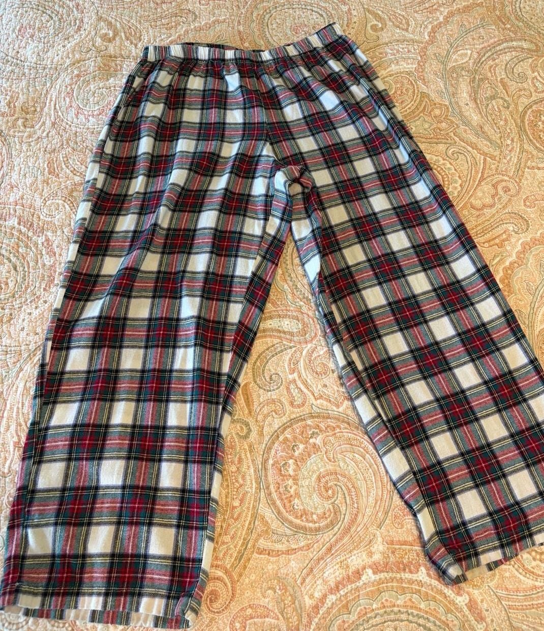 GUC Family PJs Women's Plus Size Thermal PJ Set - Red Top & Plaid Pants, Size XL 7