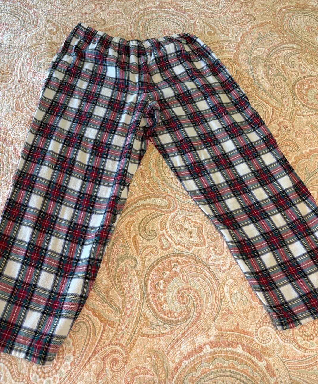 GUC Family PJs Women's Plus Size Thermal PJ Set - Red Top & Plaid Pants, Size XL 6