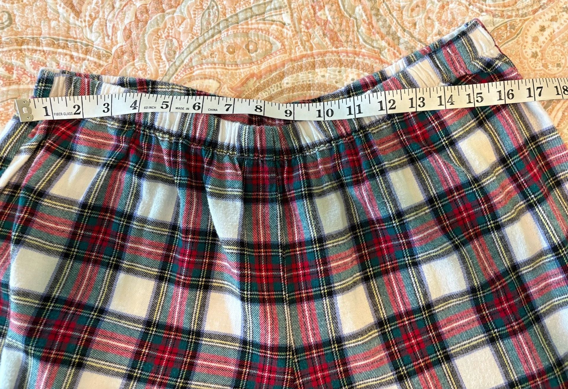 GUC Family PJs Women's Plus Size Thermal PJ Set - Red Top & Plaid Pants, Size XL 8