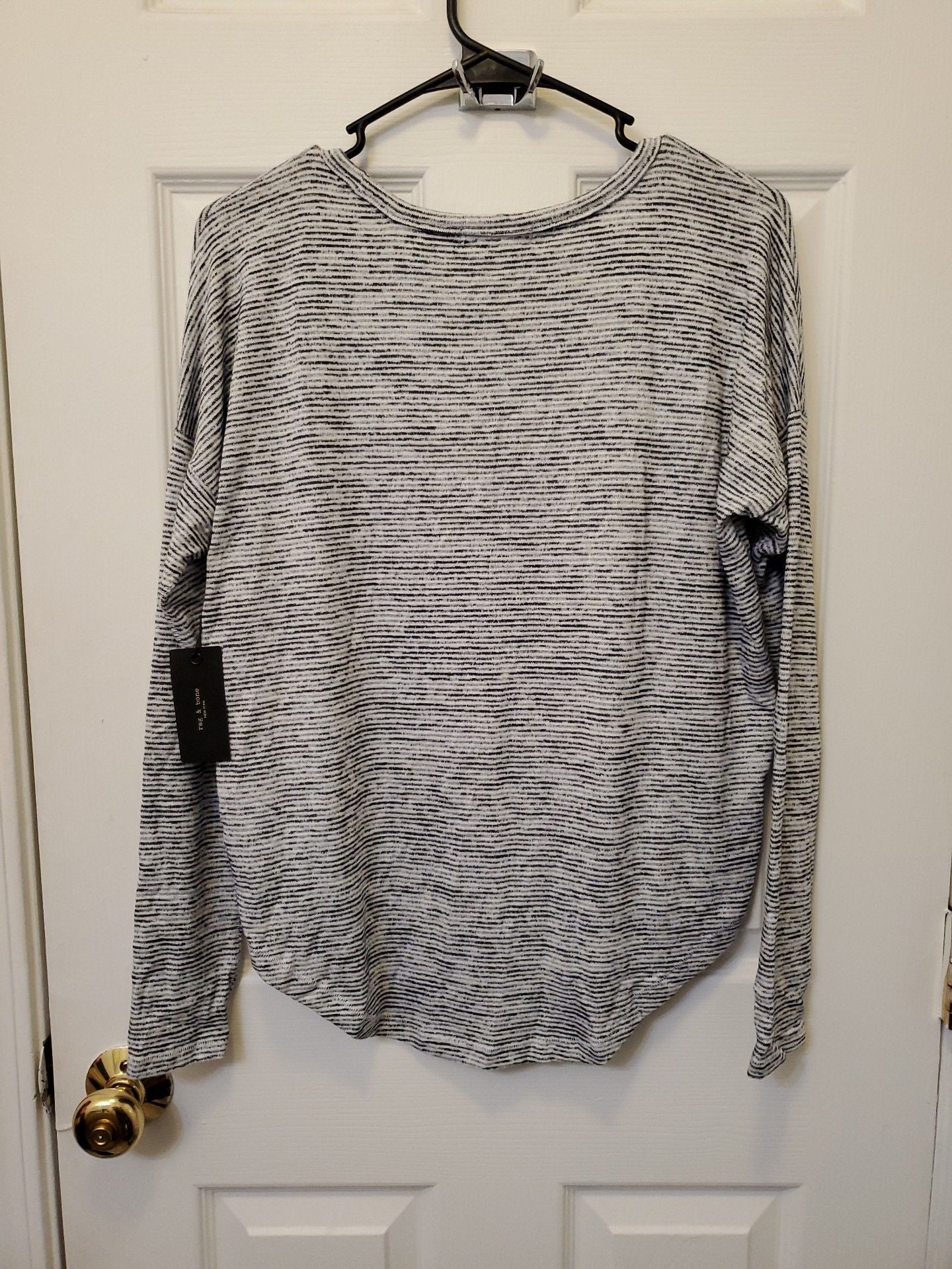 NWT rag and bone The Knit Striped Long Sleeve Top Size Small Navy 6