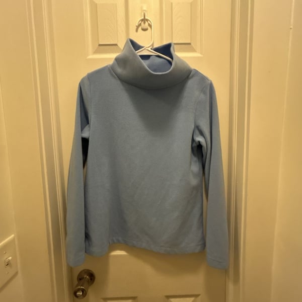 Dudley Stephens Cobble Hill Turtleneck Vello Fleece Ice Blue Size S