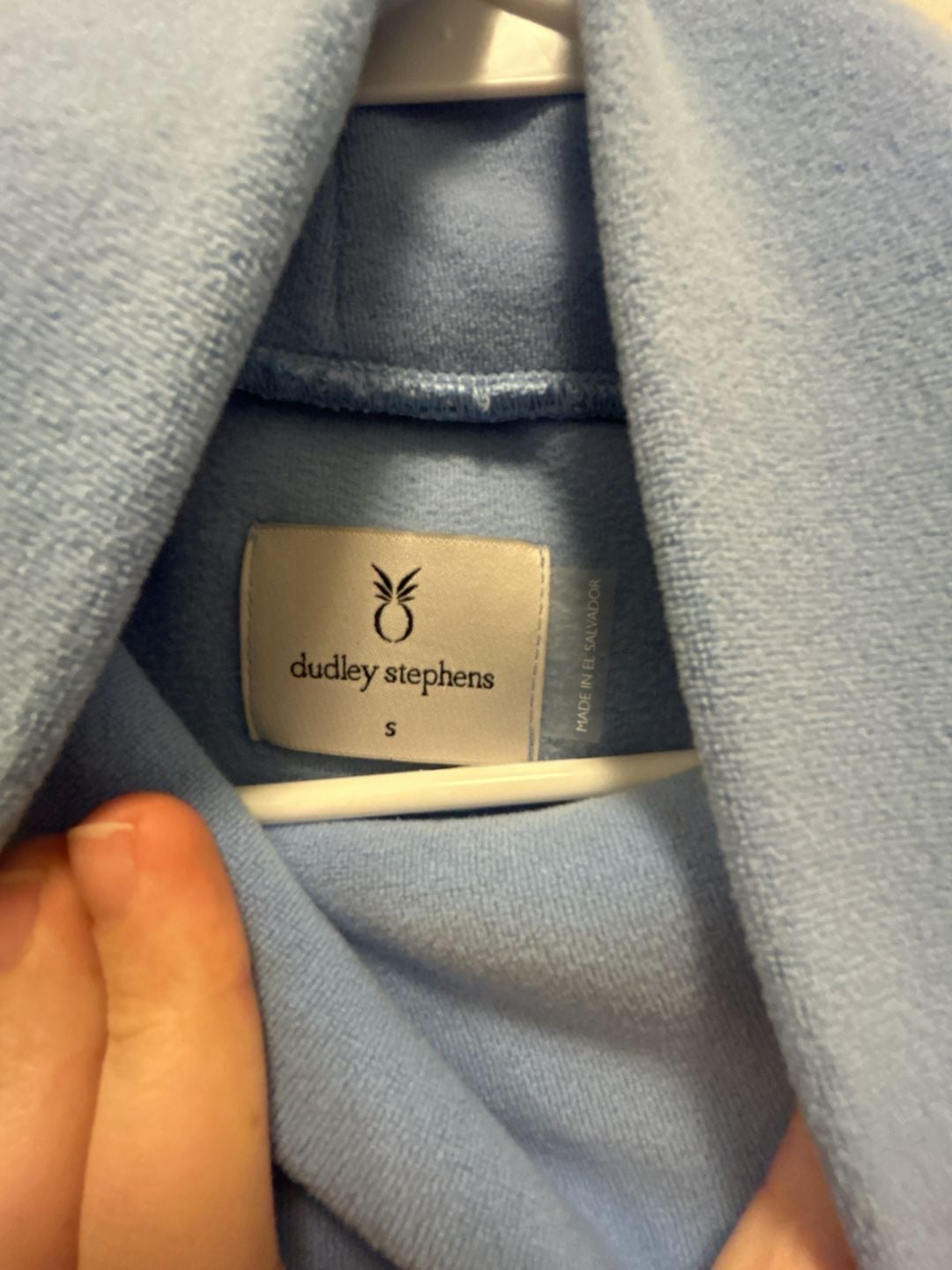 Dudley Stephens Cobble Hill Turtleneck Vello Fleece Ice Blue Size S 3