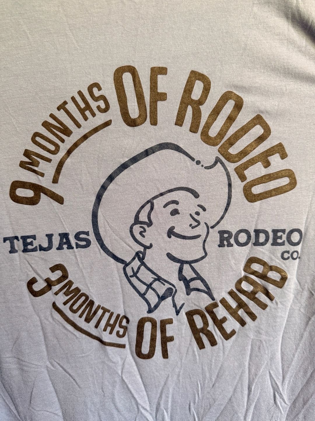 Alternative Apparel Blue VNeck L Tejas Rodeo Co. 9 Months of Rodeo 3 Months Rehab 2