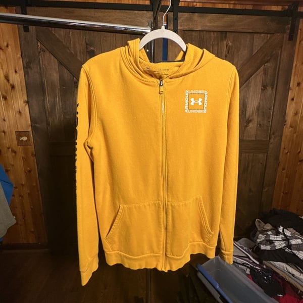 Under Armour ColdGear Youth YXL Full Zip Hoodie Sweatshirt Yellow